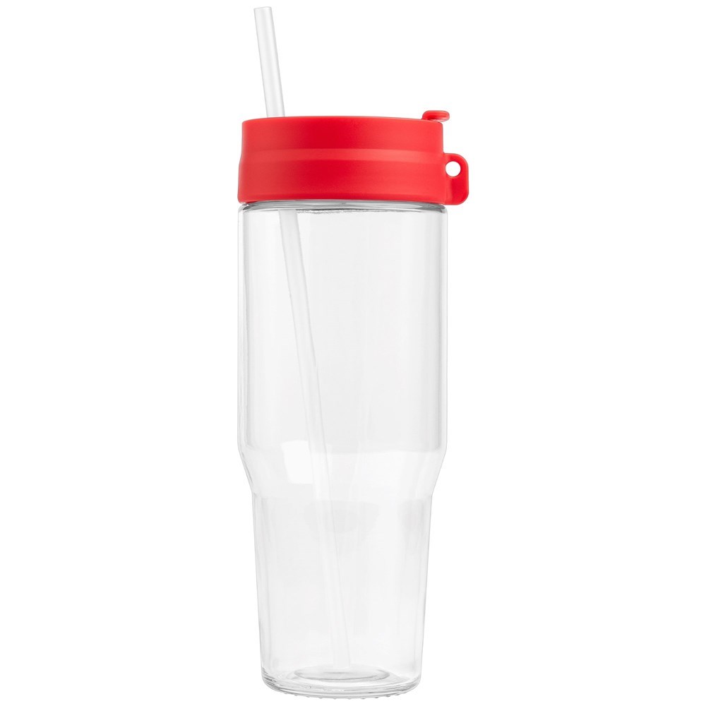 Polar Zweifarbiger Recycling-Glasbecher mit Trinkhalm - 1 L Polar Zweifarbiger Recycling-Glasbecher mit Trinkhalm - 1 L