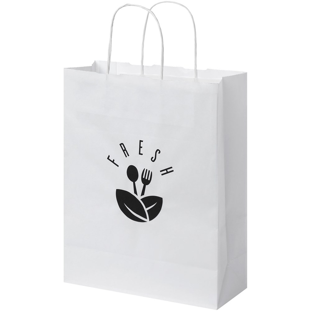 Kraftpapiertasche 80 g/m² mit gedrehten Griffen – 25 × 11 × 32 cm