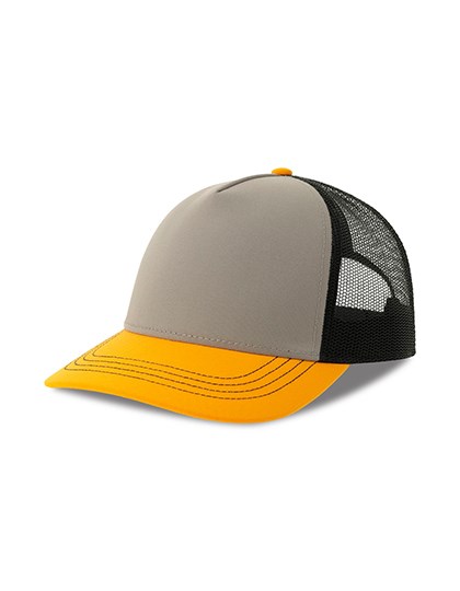 Atlantis - Rapper Canvas Cap Recycled - Grey, Yellow, Black
