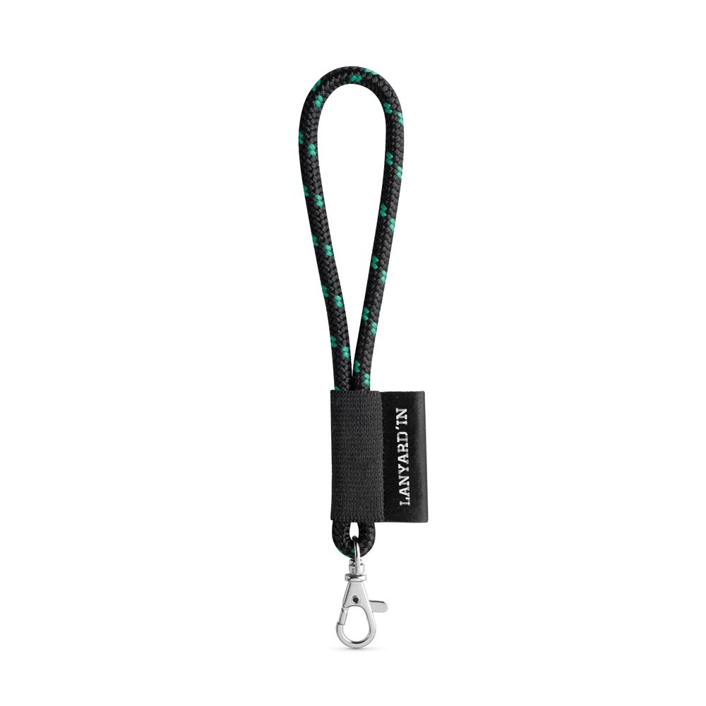75092. SET Lanyard NAUTIC Short (Ø 7 mm) Set mit 9 mm Schnappkarabiner - schwarz, grün